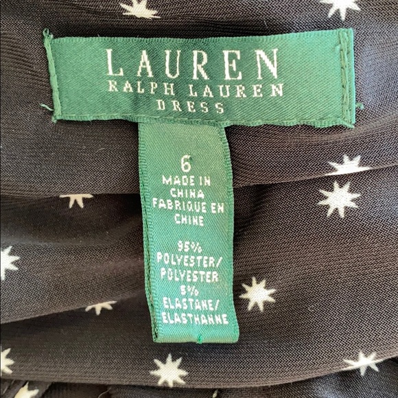 Ralph Lauren stars black/white faux wrap dress-6 - Picture 7 of 8